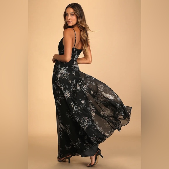 Lulus Made to Flaunt Black Floral Print Maxi Dress - Picture 2 of 6